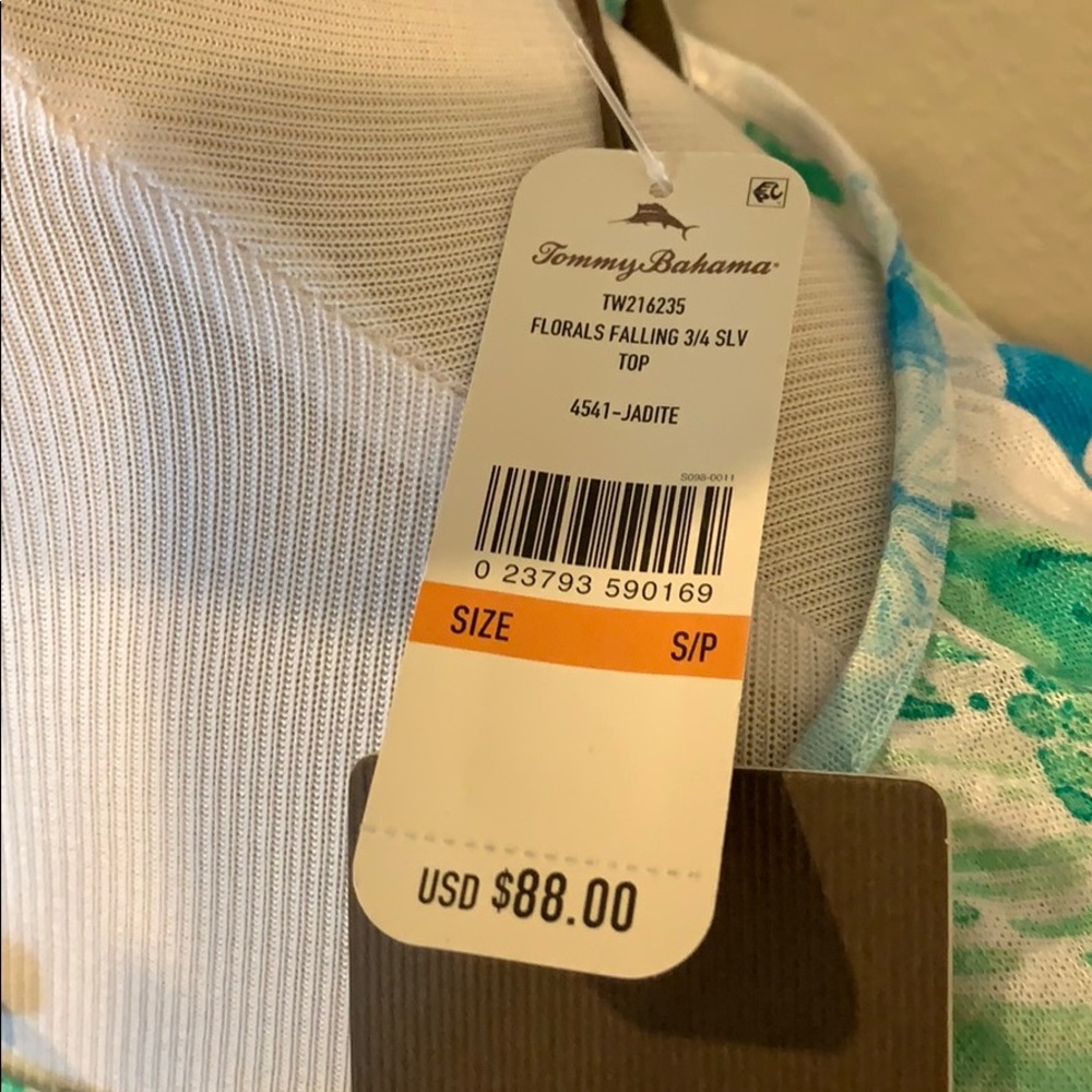 NWT Tommy Bahama Watercolor Knit Blouse - Picture 4 of 5